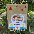 Just Married Car Burlap 2-Sided Garden Flag - Posh West Boutique