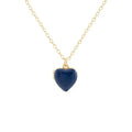 Kris Nations - Necklace - Enamel Heart Locket (Blue, Gold) #N743-G-BLU
