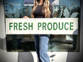 Large Fresh Produce Metal Wall Sign