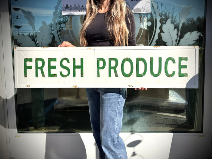 Large Fresh Produce Metal Wall Sign