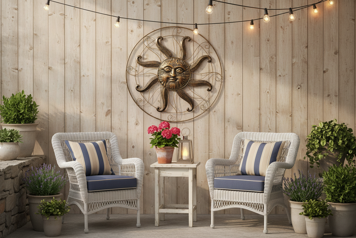 36" Sun Wall Decor on Patio
