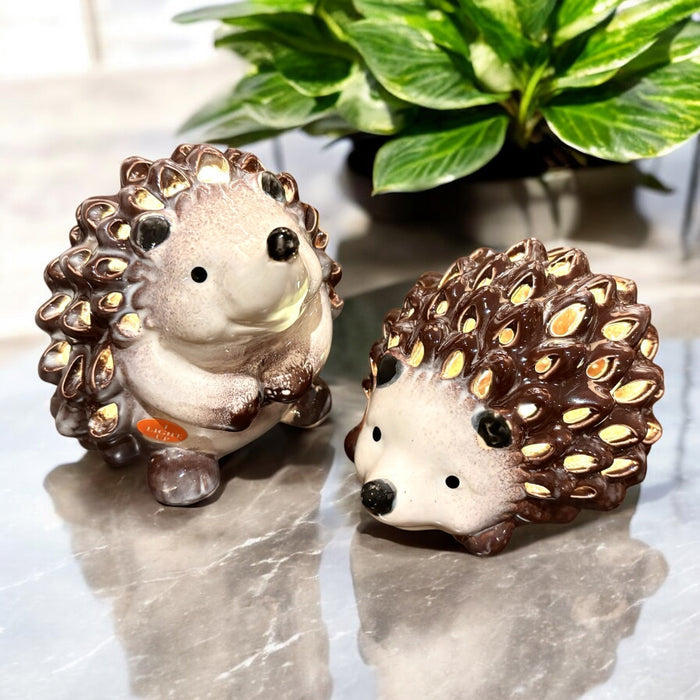 Light Up Hedgehog Figurines – Ceramic Glowing Accent Lights for Home Décor (Set of 2)