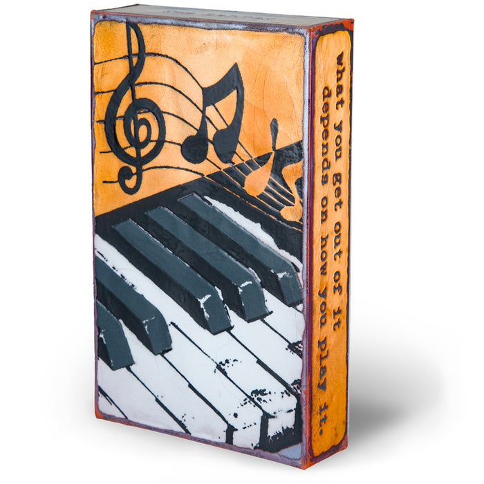 Llew - Spiritiles - Glass Over Copper - "Tickled Ivory" #003