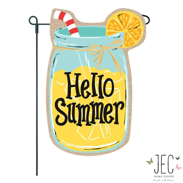 Mason Jar Lemonade Burlap 2-Sided Garden Flag - Posh West Boutique