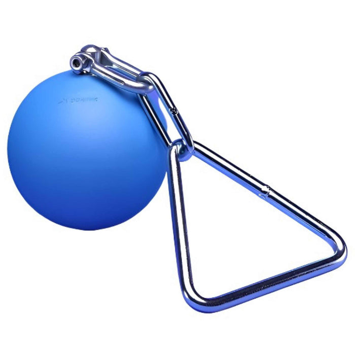 Masters throwing weight | Overweight hammer | Blue throwing weight adjoined to a triangular handle by a swivel.  Manufactured by Polanik