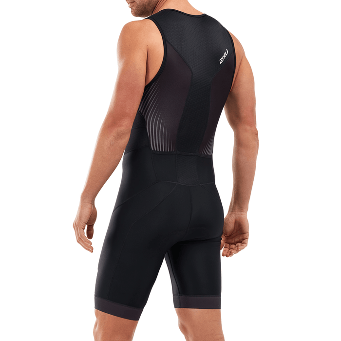 side view of mens black & shadow trisuit 2xu