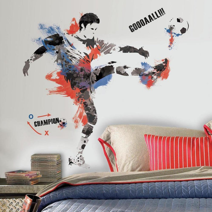 MEN'S SOCCER CHAMPION PEEL AND STICK GIANT WALL DECALS