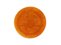 gold circular soap with witch baby logo engraved on top