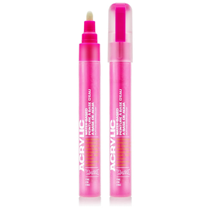 Montana Acrylic Marker 2mm Fine - Fluro Gleaming Pink