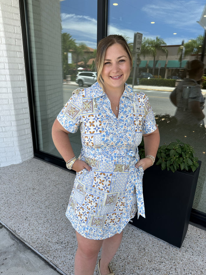 Mosaic Wrap Dress