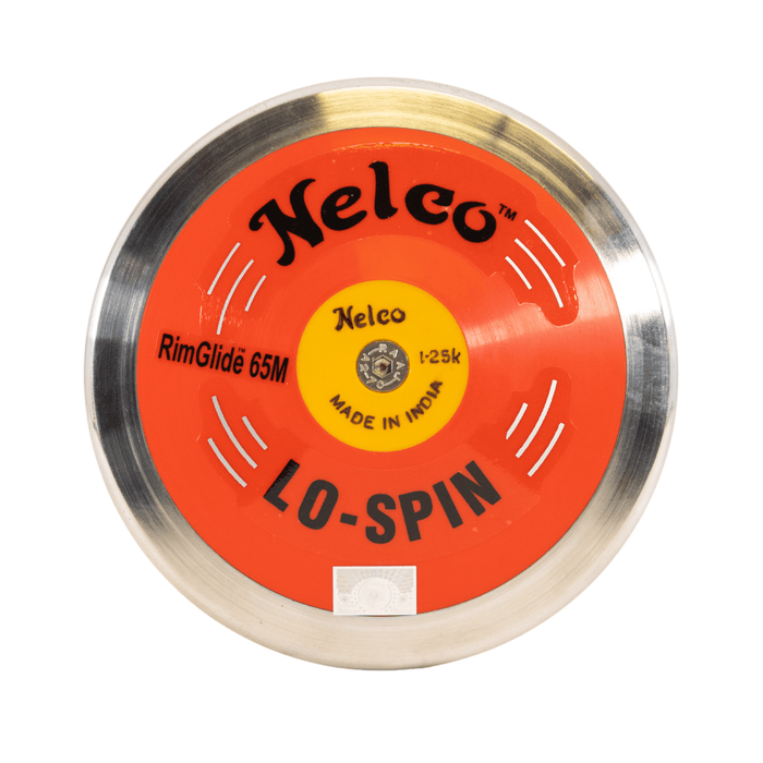 Nelco Lo-Spin RimGlide 65M Discus | Red plates, steel rim, yellow centre | 1.25kg