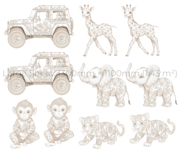 Neutral Safari Wall Sticker Set