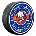 New York Islanders Striped Textured Puck