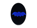 black oval soap with purple bat