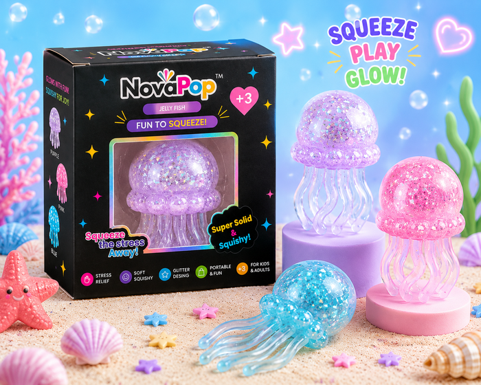 NovaPop Jelly Fish Squishy Slow Rise – Sensory Stress Relief