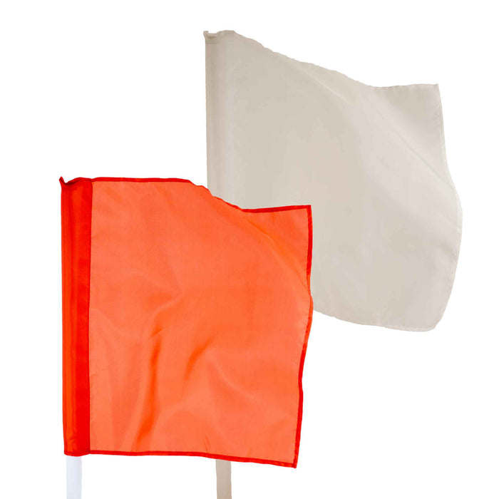 Fabric Flags for Athletics Officials and Sports Use | Simple solid handle | One Red, One White
