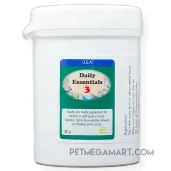 Daily Essentials 3 daily vitamins for Birds 100 gram size