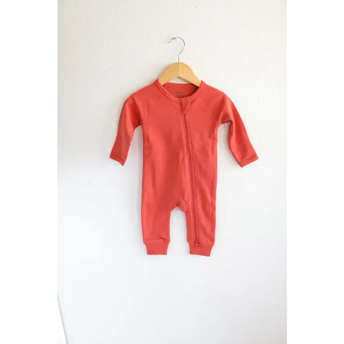 Organic Cotton Baby Zipper Sleeper (Coral)