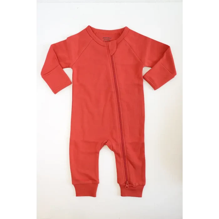 Organic Cotton Baby Zipper Sleeper (Coral)