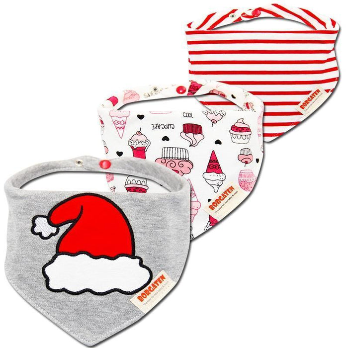 Organic Cotton Waterproof Baby Burp Cloth Bibs – Set of 3 | Multiple Designs