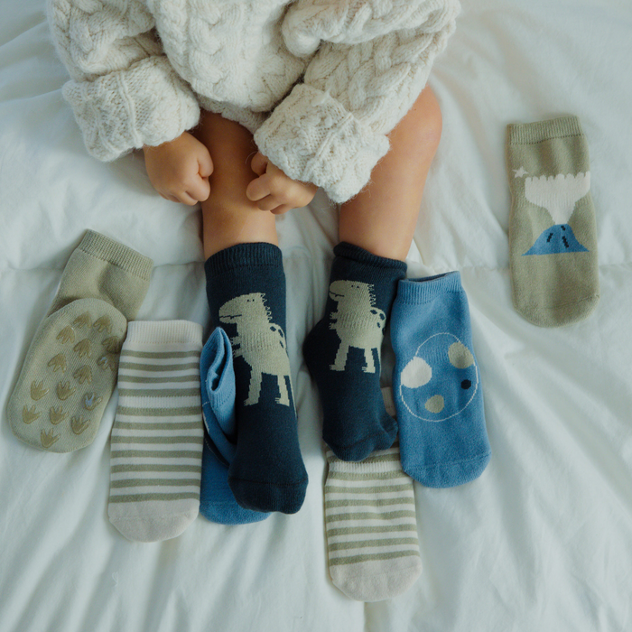 Organic Stay-On Baby & Toddler Non-Slip Socks (4 Pairs)