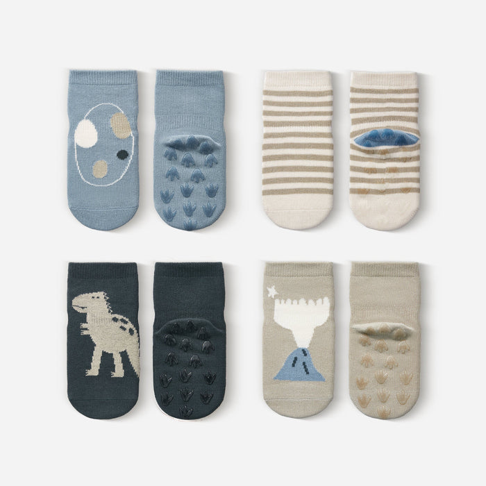 Organic Stay-On Baby & Toddler Non-Slip Socks (4 Pairs)