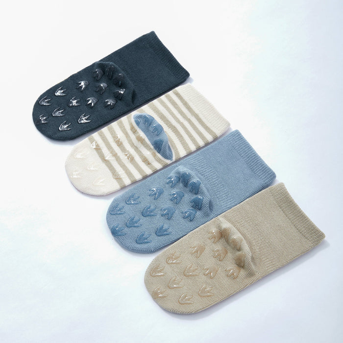 Organic Stay-On Baby & Toddler Non-Slip Socks (4 Pairs)