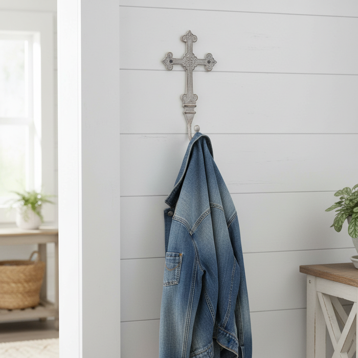 Ornate Cross Hook with Coat