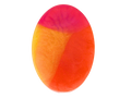 oval shaped soap with pink, yellow, and orange