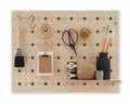 small wooden pegboard with floral print - shelves and pegs included