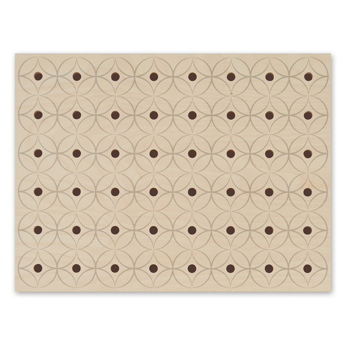 small wooden pegboard with floral print - shelves and pegs included