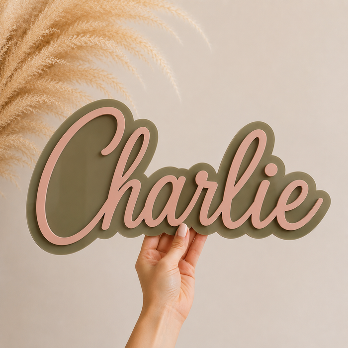 Personalized Double Mounted Name Sign