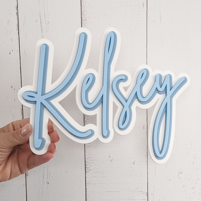 Personalized Triple Mounted Name Sign