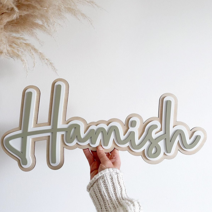 Personalized Triple Mounted Name Sign