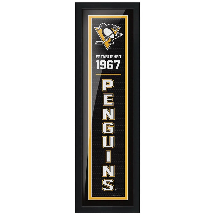 Pittsburgh Penguins 6" x 22" Established Framed Sign