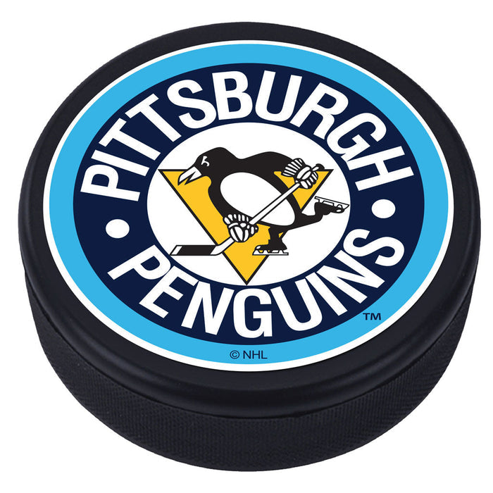 Pittsburgh Penguins Vintage Striped Textured Puck