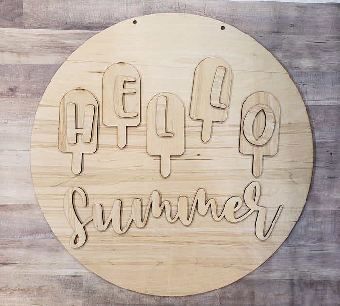 Popsicle Hello Summer Round