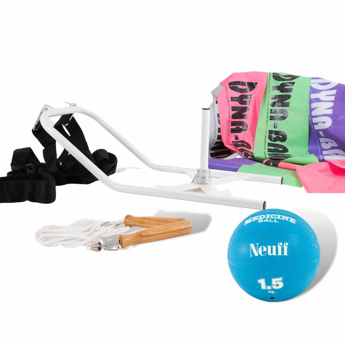 Sprint Training Equipment | Power Pack 3 | Resistance Sled, Dynabands, Skipping Rope and 1.5 kg Medicine Ball
