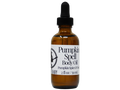 A 2 fl oz amber glass dropper bottle of Baby Pumpkin Spell Body Oil with a black dropper cap and a white label, isolated on a white background.