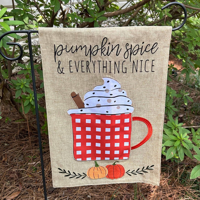 Pumpkin Spice Nice Burlap 2-Sided Garden Flag - Posh West Boutique