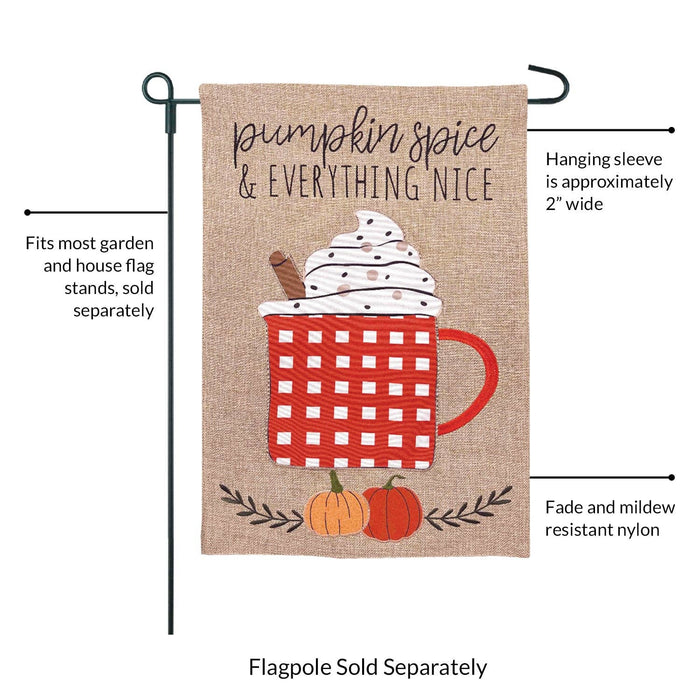 Pumpkin Spice Nice Burlap 2-Sided Garden Flag - Posh West Boutique