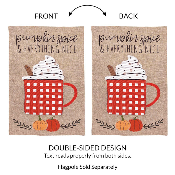 Pumpkin Spice Nice Burlap 2-Sided Garden Flag - Posh West Boutique