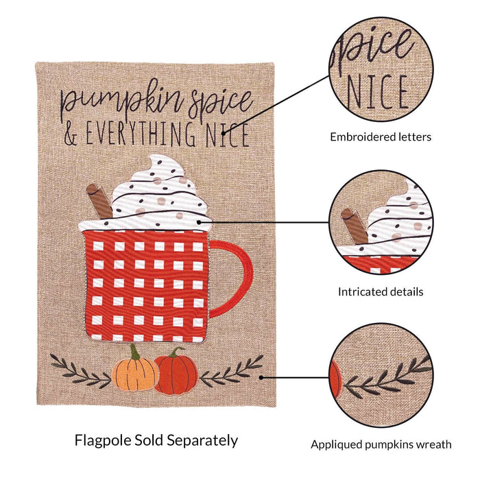 Pumpkin Spice Nice Burlap 2-Sided Garden Flag - Posh West Boutique