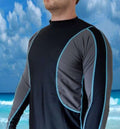 Radicool Mens Long Sleeve Rashie - Black/Grey