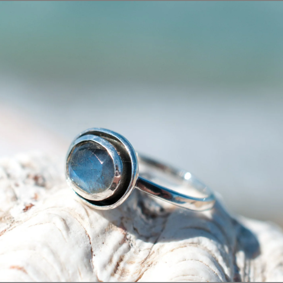 Rainbow Labradorite Ring Oval