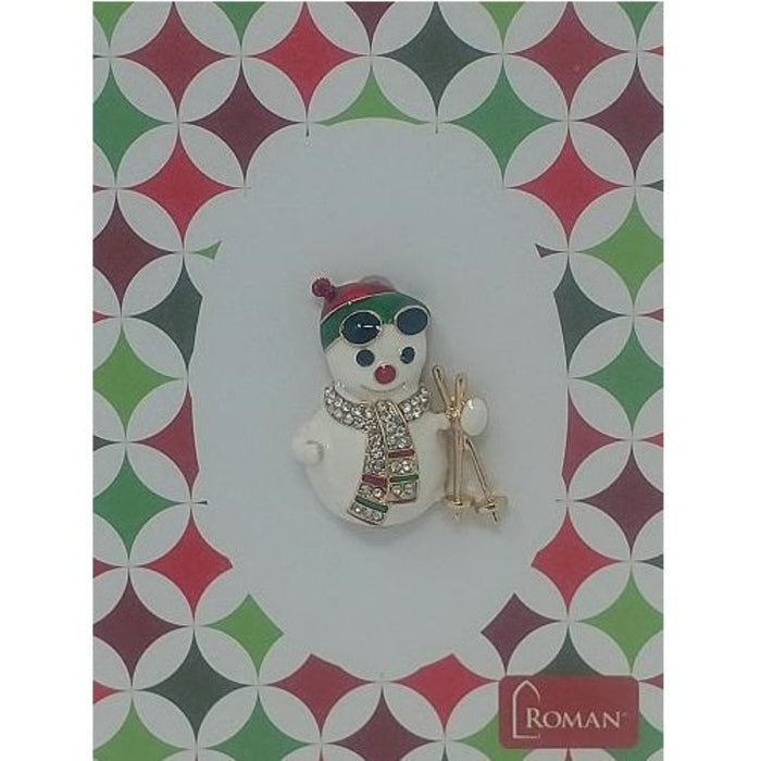 Roman Snowman Ski with Poles Pin