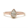 Rose gold pear labradorite ring