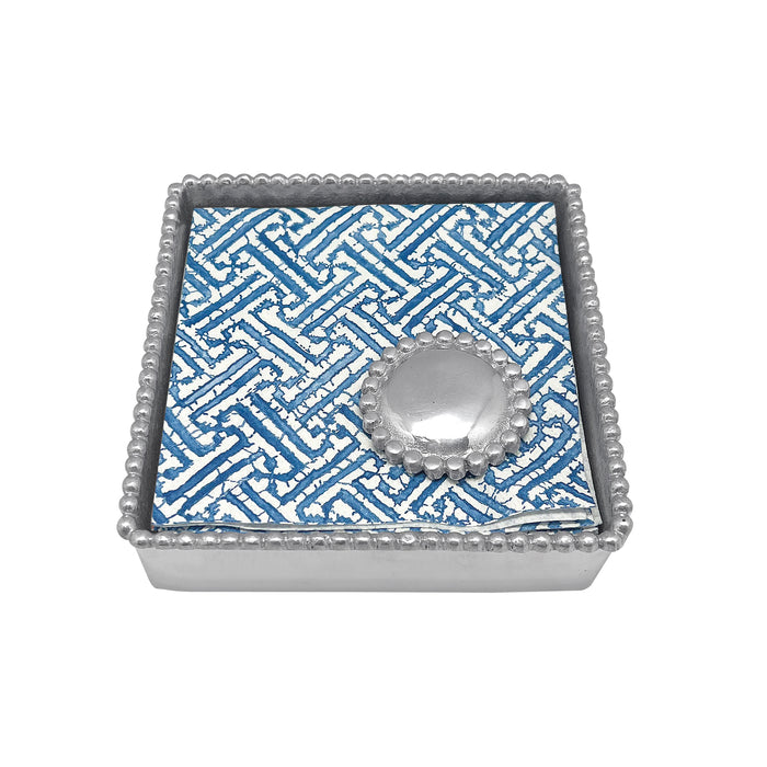 Round Pearled Beaded Napkin Box Set