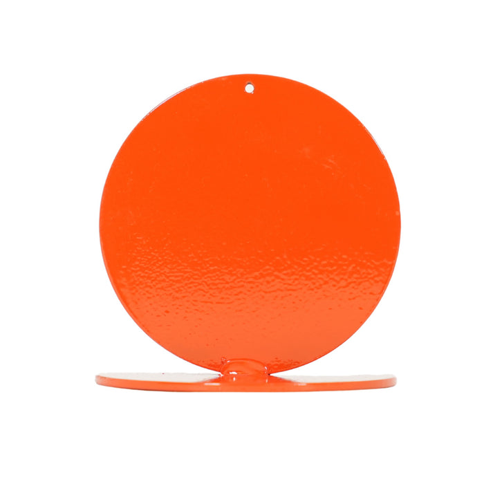 Small orange steel round marker for marking jump run-ups