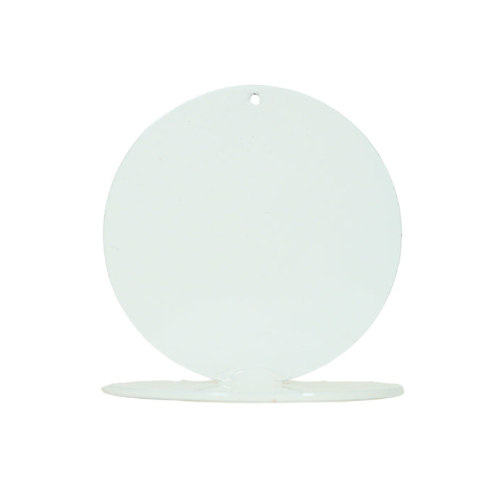 Small white steel round marker for marking jump run-ups